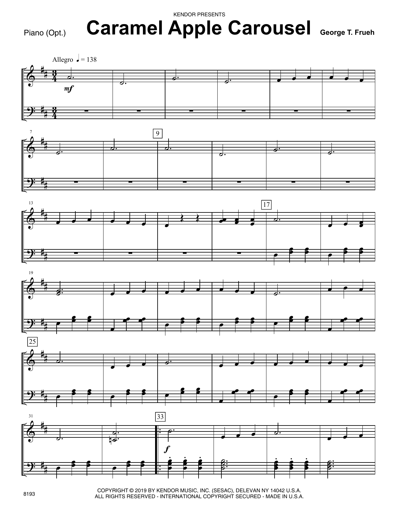 Learn to play George T. Frueh Caramel Apple Carousel - Piano Accompaniment sheet music for Orchestra in minutes. George T. Frueh Caramel Apple Carousel - Piano Accompaniment sheet music notes and chords. Download Printable PDF.