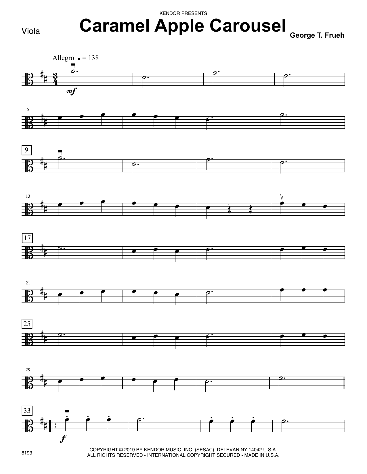 Learn to play George T. Frueh Caramel Apple Carousel - Viola sheet music for Orchestra in minutes. George T. Frueh Caramel Apple Carousel - Viola sheet music notes and chords. Download Printable PDF.