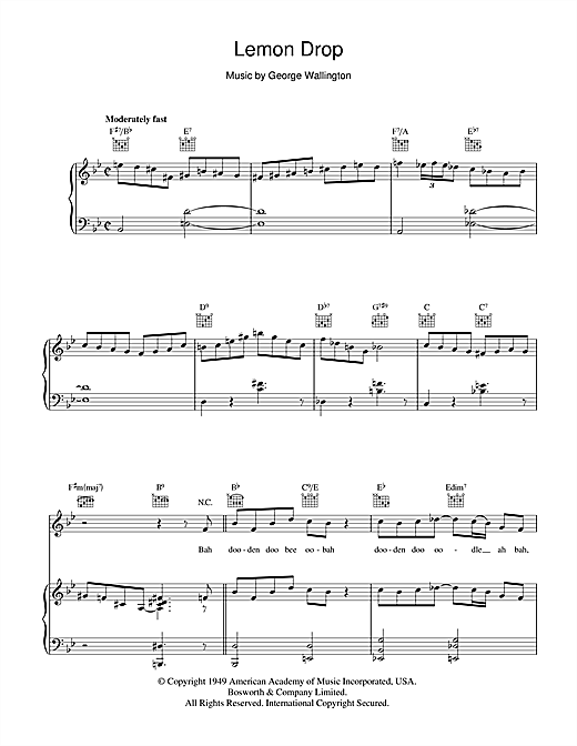 George Wallington Lemon Drop sheet music notes and chords. Download Printable PDF.