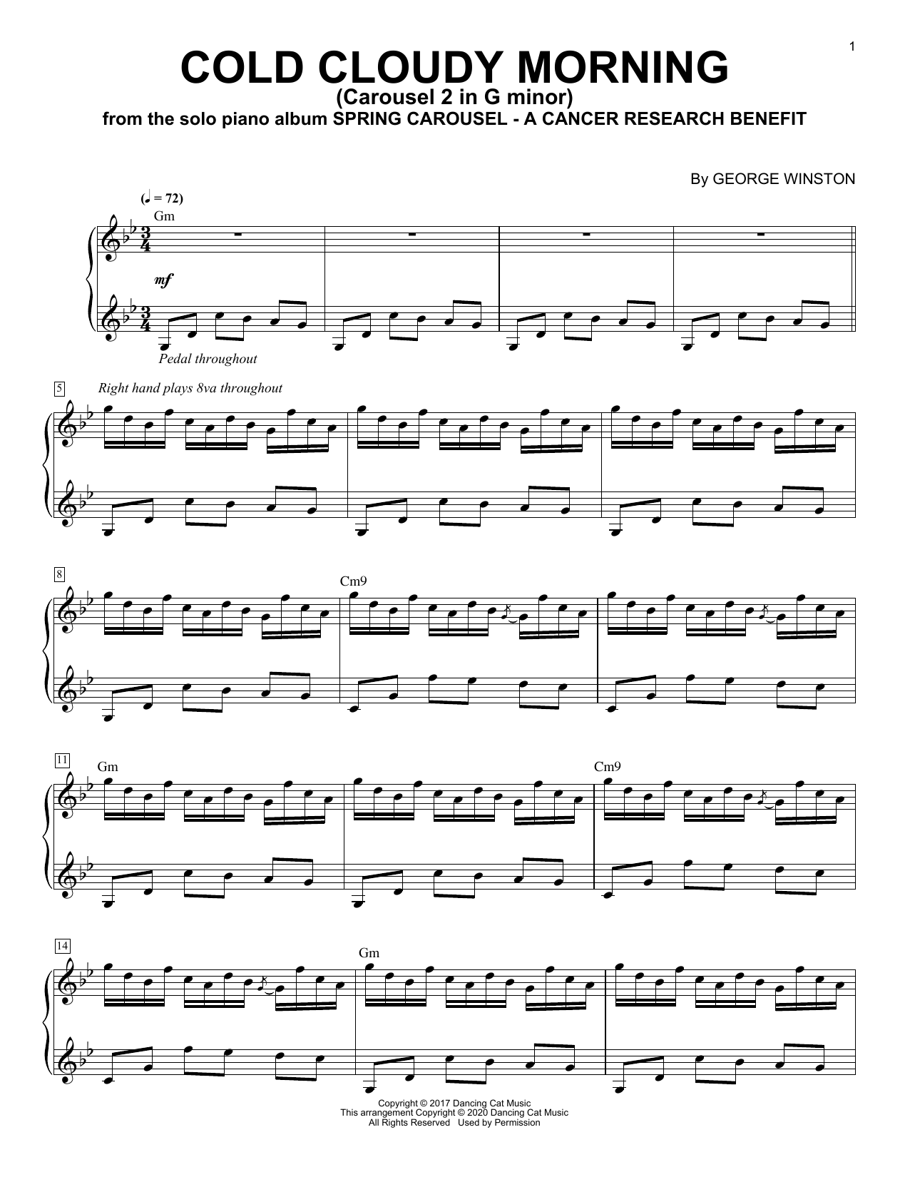 Learn to play George Winston Cold Cloudy Morning (Carousel 2 In G Minor) sheet music for Piano Solo in minutes. Price: 7.8900$ George Winston Cold Cloudy Morning (Carousel 2 In G Minor) sheet music notes and chords arranged for Piano Solo