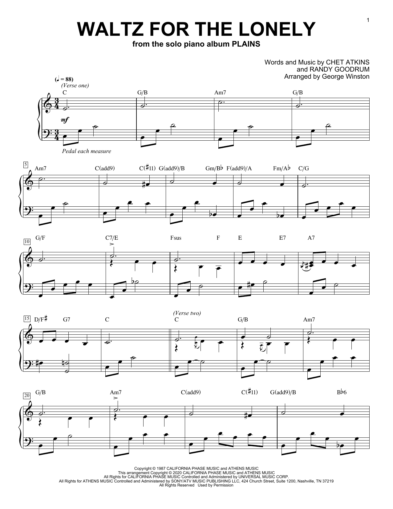 Learn to play George Winston Waltz For The Lonely sheet music for Piano Solo in minutes. Price: 7.8900$ George Winston Waltz For The Lonely sheet music notes and chords arranged for Piano Solo