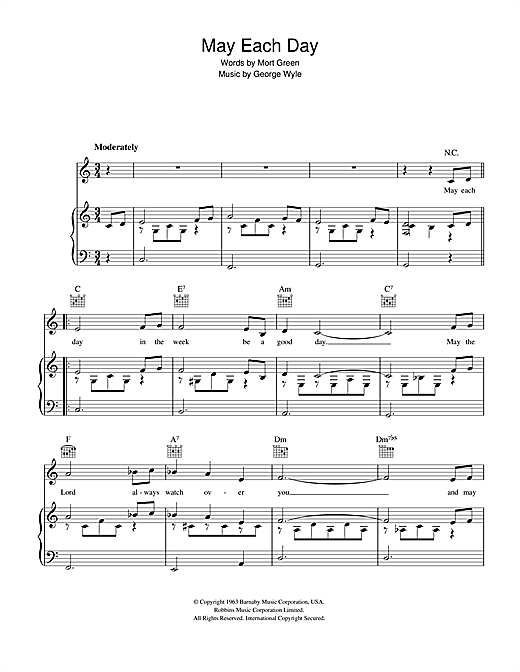 George Wyle May Each Day sheet music notes and chords. Download Printable PDF.