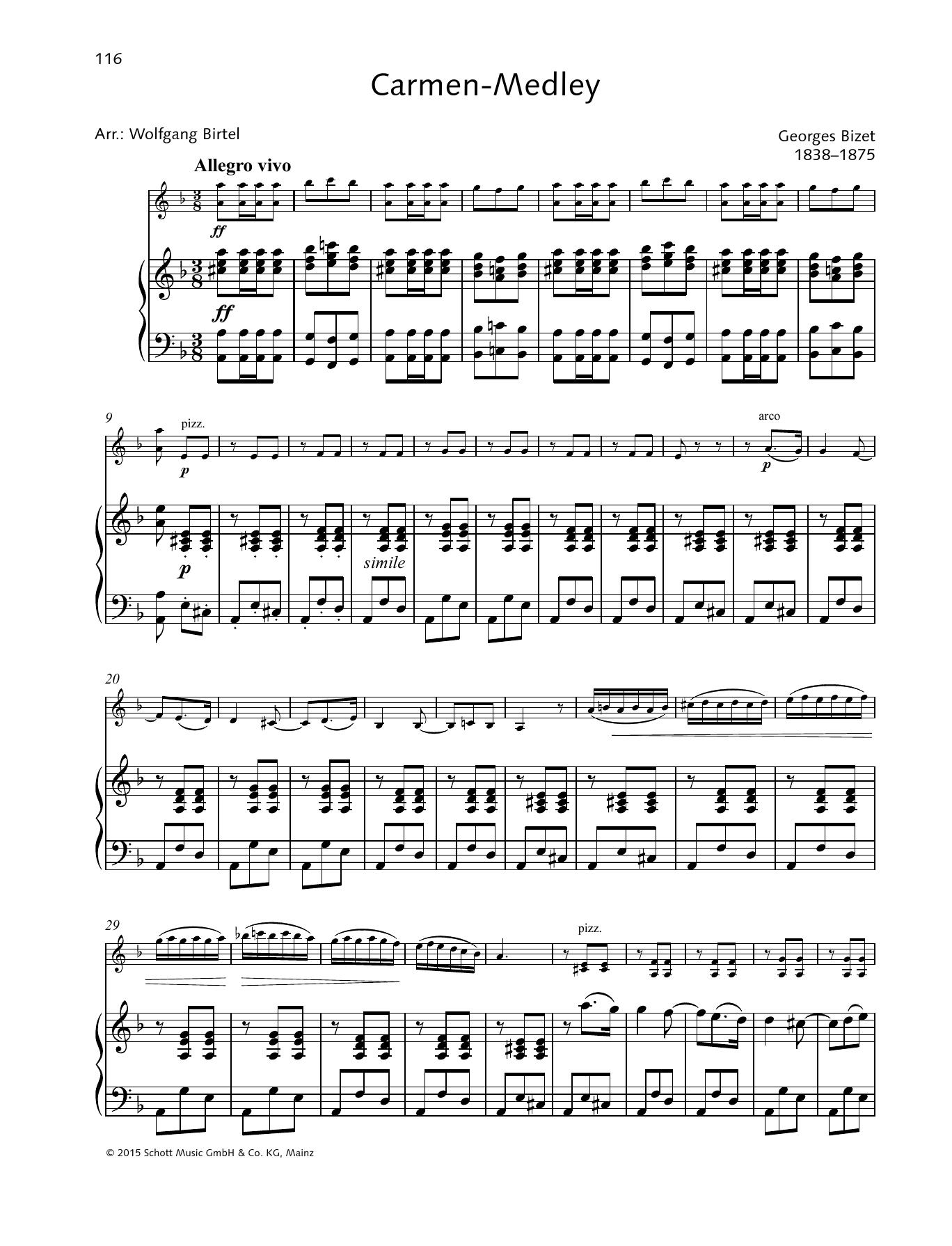 Georges Bizet Carmen-Medley sheet music notes and chords. Download Printable PDF.