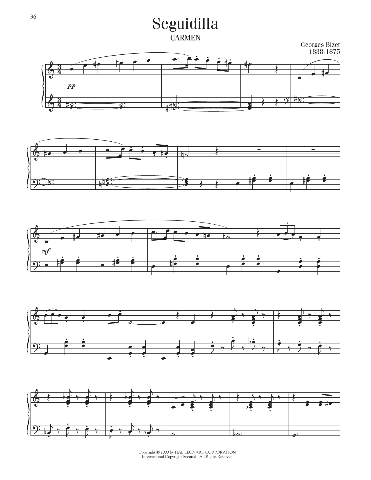 Georges Bizet Seguidilla sheet music notes and chords. Download Printable PDF.