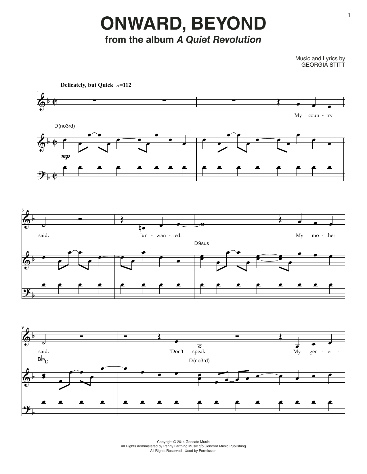 Georgia Stitt Onward, Beyond sheet music notes and chords. Download Printable PDF.