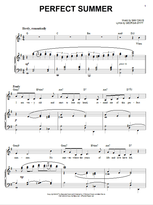 Georgia Stitt Perfect Summer sheet music notes and chords. Download Printable PDF.