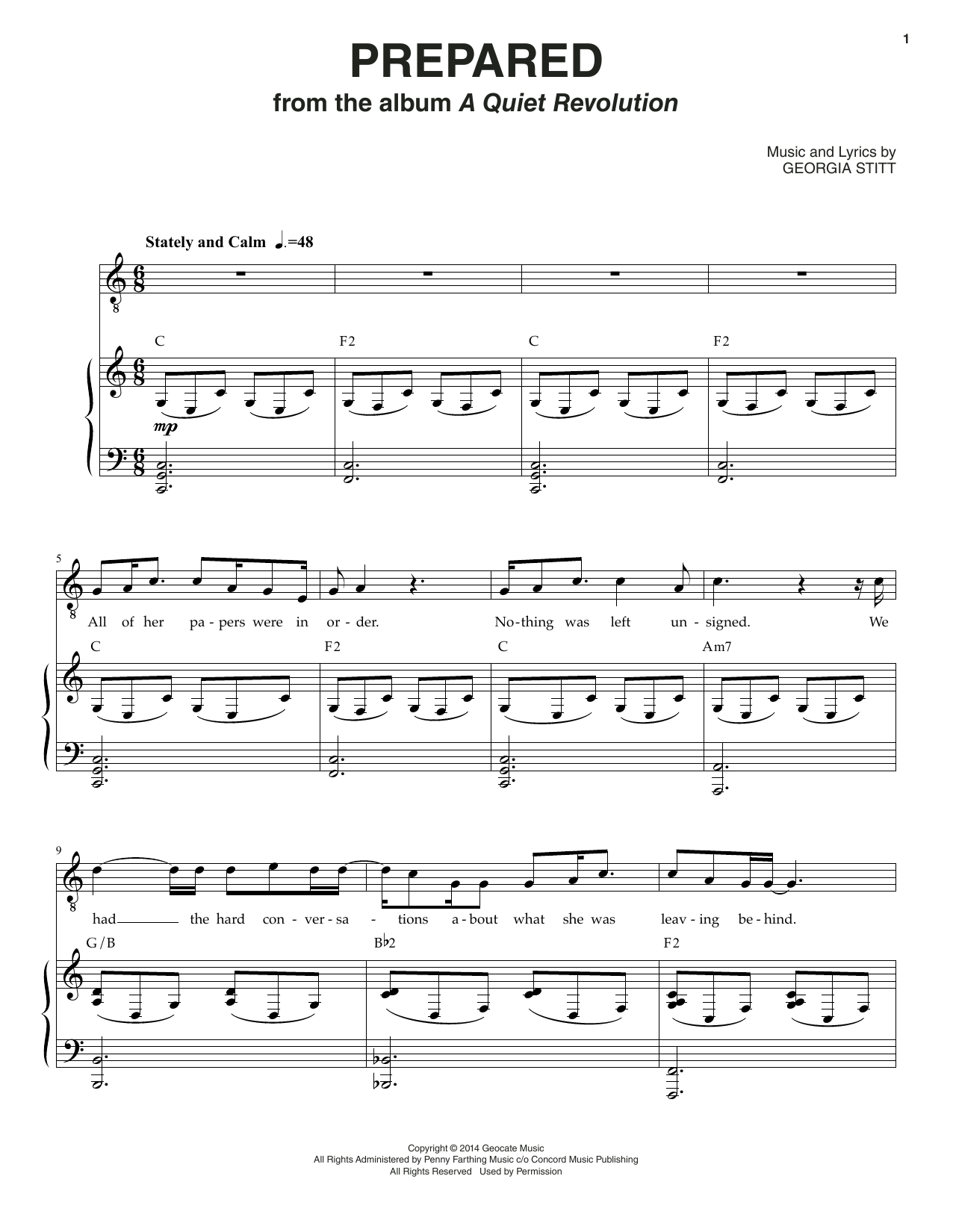 Georgia Stitt Prepared sheet music notes and chords. Download Printable PDF.