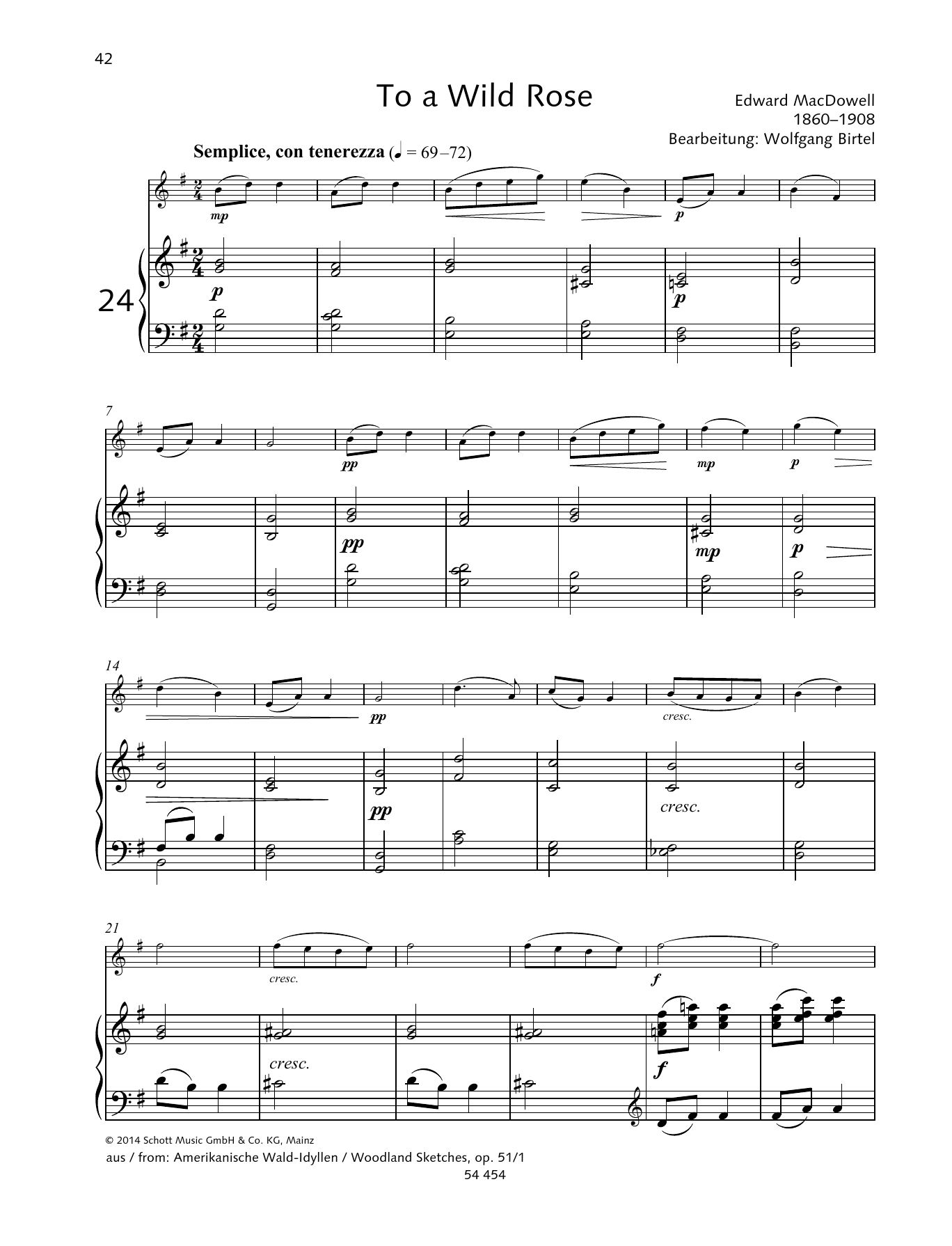 Learn to play Gerda Koppelkamm-Martini To a Wild Rose sheet music for Woodwind Solo in minutes. Price: 4.4900$ Gerda Koppelkamm-Martini To a Wild Rose sheet music notes and chords arranged for Woodwind Solo