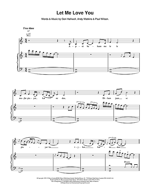 Geri Halliwell Let Me Love You sheet music notes and chords. Download Printable PDF.