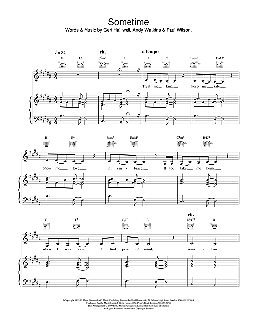 Geri Halliwell Sometime sheet music notes and chords. Download Printable PDF.