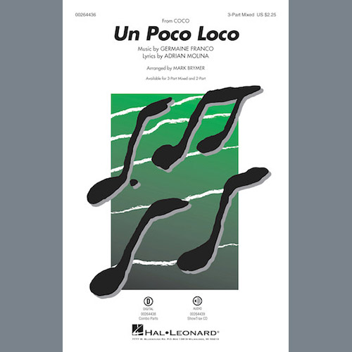 Germaine Franco And Adrian Molina Un Poco Loco From Coco Arr Mark Brymer Sheet Music And Pdf 8713