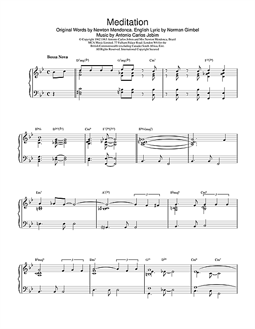 Learn to play Gerry Mulligan Meditation sheet music for Piano Solo in minutes. Gerry Mulligan Meditation sheet music notes and chords. Download Printable PDF.