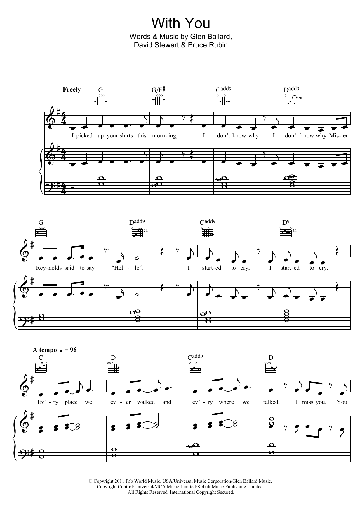 Ghost (Musical) With You sheet music notes and chords. Download Printable PDF.
