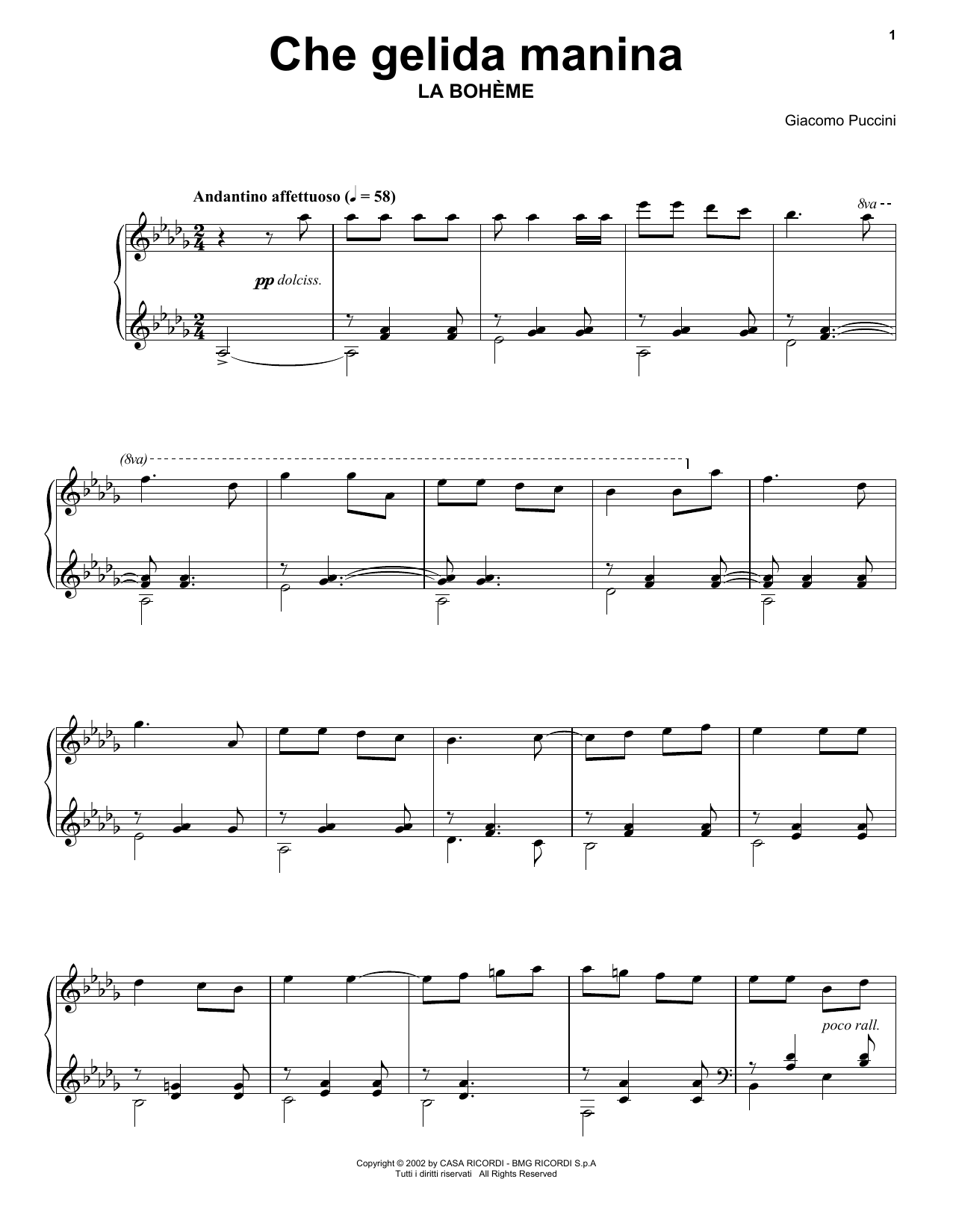 Learn to play Giacomo Puccini Che gelida manina from La Bohème sheet music for Piano Solo in minutes. Giacomo Puccini Che gelida manina from La Bohème sheet music notes and chords. Download Printable PDF.