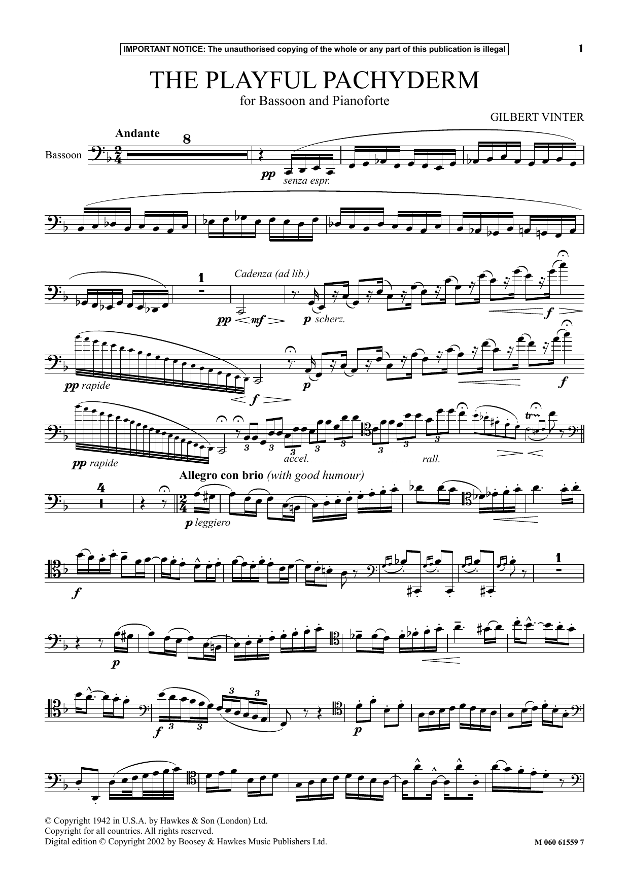 Gilbert Vinter The Playful Pachyderm sheet music notes and chords. Download Printable PDF.