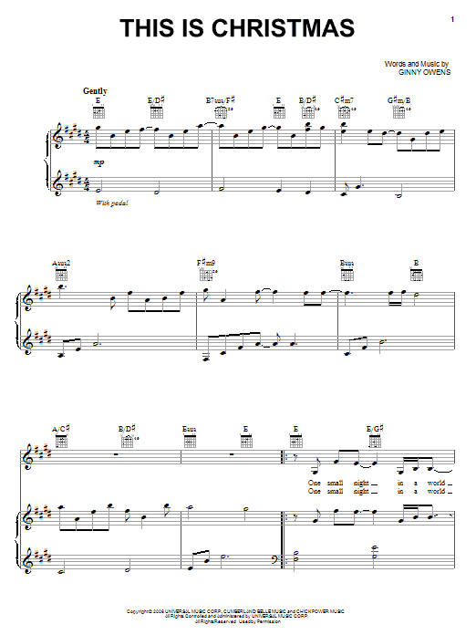 Ginny Owens This Is Christmas sheet music notes and chords. Download Printable PDF.