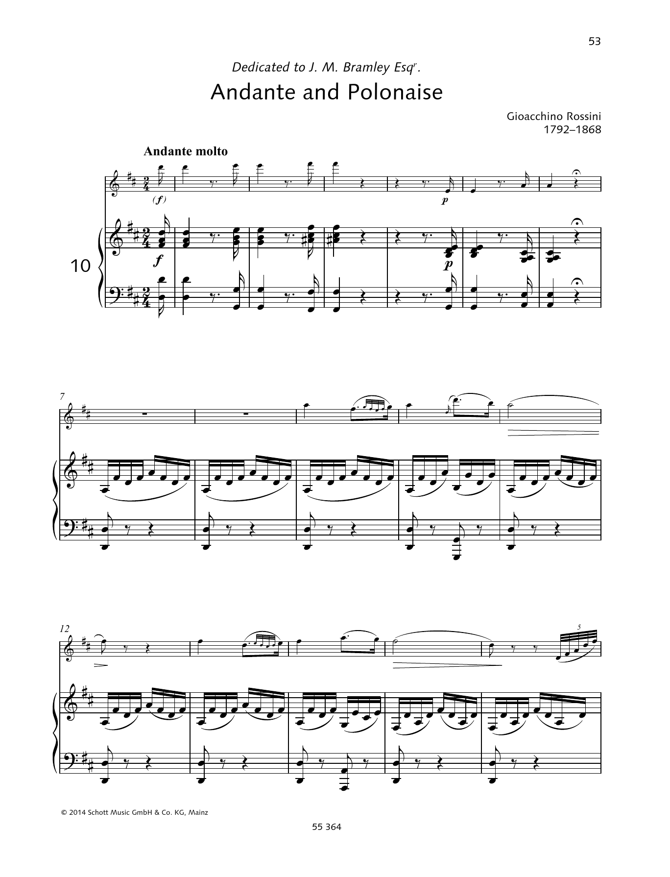 Gioacchino Rossini Andante and Polonaise sheet music notes and chords. Download Printable PDF.