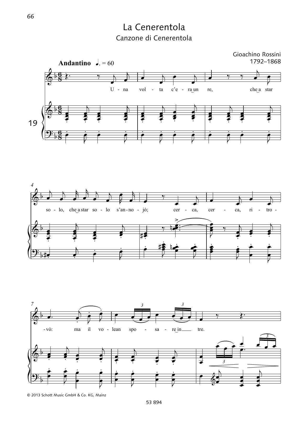 Learn to play Gioacchino Rossini Una volta c'era unre sheet music for Piano & Vocal in minutes. Price: 6.9900$ Gioacchino Rossini Una volta c'era unre sheet music notes and chords arranged for Piano & Vocal