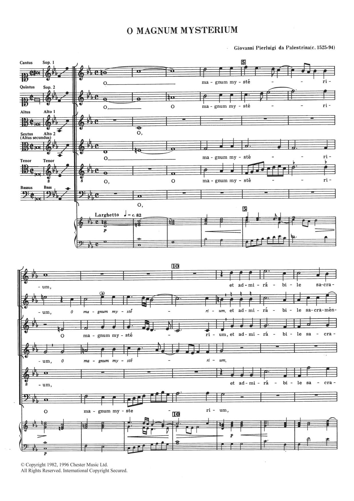 Learn to play Giovanni Palestrina O Magnum Mysterium sheet music for SATB Choir in minutes. Price: 3.9900$ Giovanni Palestrina O Magnum Mysterium sheet music notes and chords arranged for SATB Choir