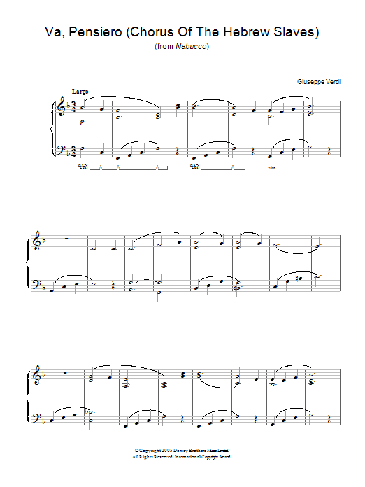 Giuseppe Verdi Va, Pensiero (Chorus Of The Hebrew Slaves) (from Nabucco) sheet music notes and chords. Download Printable PDF.