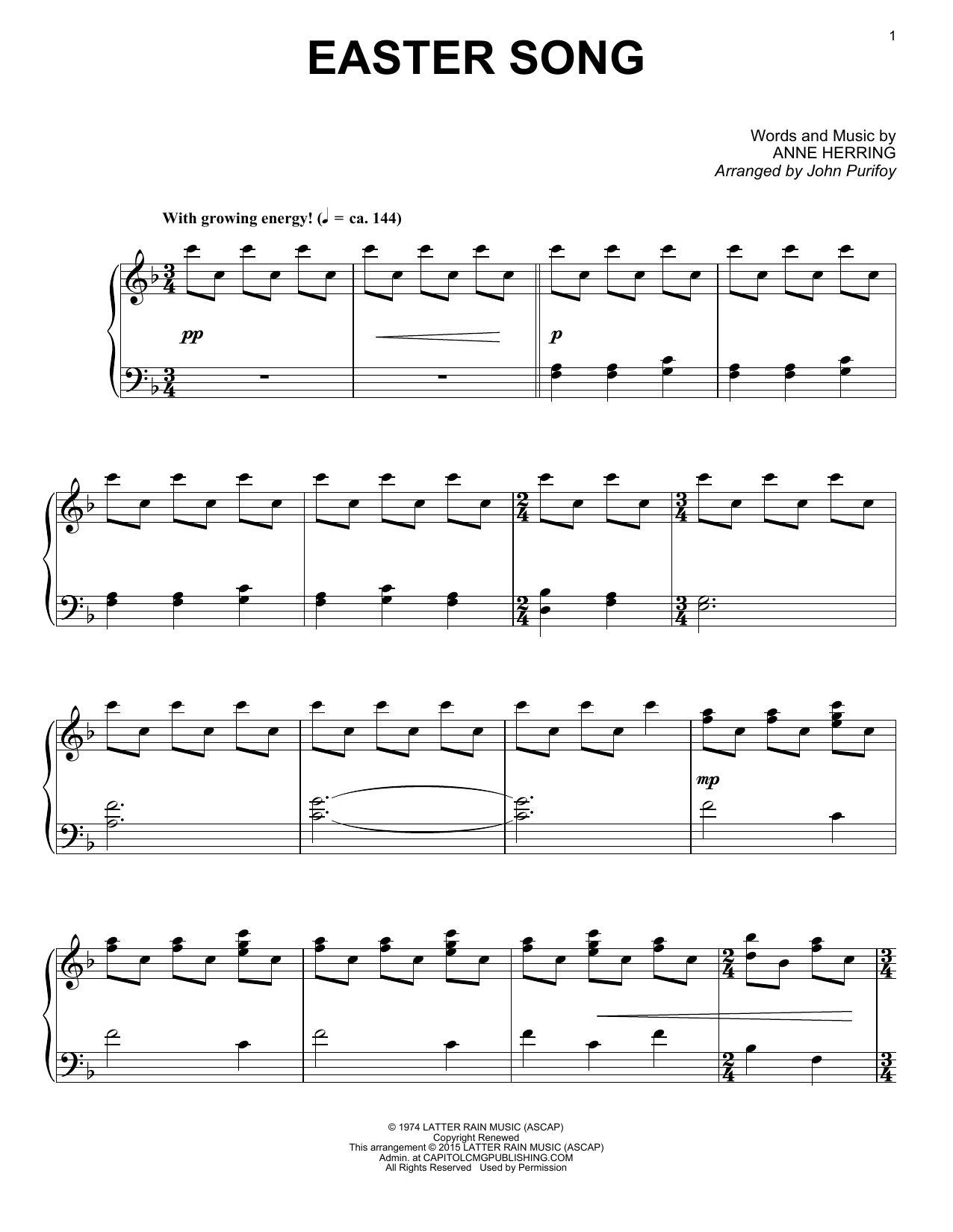 Glad Easter Song sheet music notes and chords. Download Printable PDF.