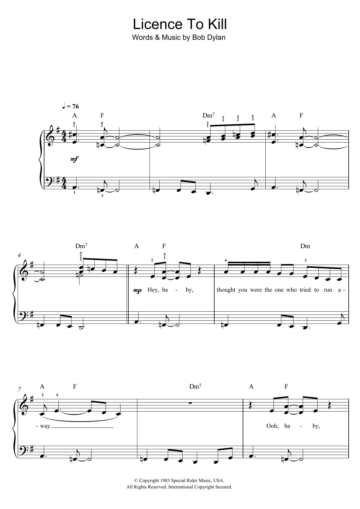 Gladys Knight License To Kill sheet music notes and chords. Download Printable PDF.