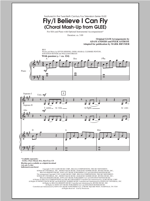 Download Glee Cast 'Fly / I Believe I Can Fly (Choral Mash-Up From.