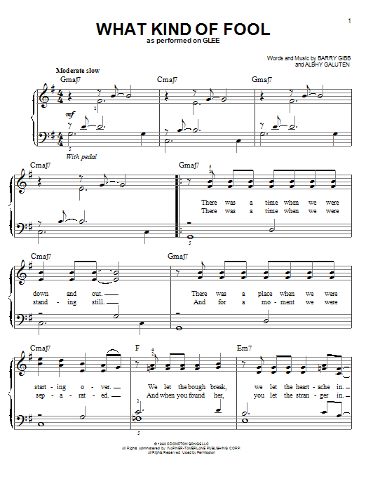 Learn to play Glee Cast What Kind Of Fool sheet music for Easy Piano in minutes. Price: 6.9900$ Glee Cast What Kind Of Fool sheet music notes and chords arranged for Easy Piano