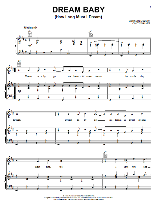 Glen Campbell Dream Baby (How Long Must I Dream) sheet music notes and chords. Download Printable PDF.