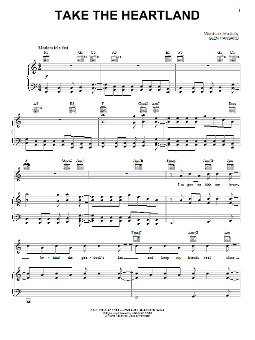 Glen Hansard Take The Heartland sheet music notes and chords. Download Printable PDF.