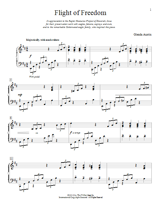 Glenda Austin Flight Of Freedom sheet music notes and chords. Download Printable PDF.