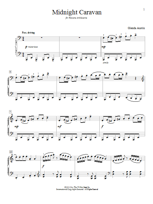 Glenda Austin Midnight Caravan sheet music notes and chords. Download Printable PDF.