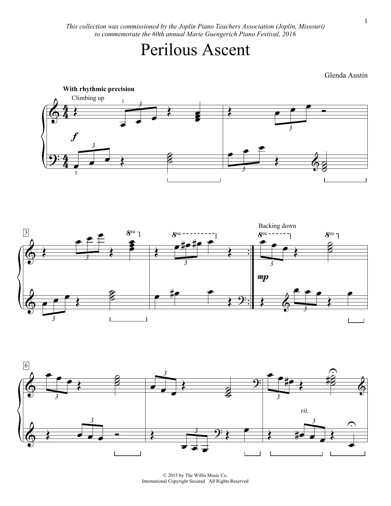 Glenda Austin Perilous Ascent sheet music notes and chords. Download Printable PDF.