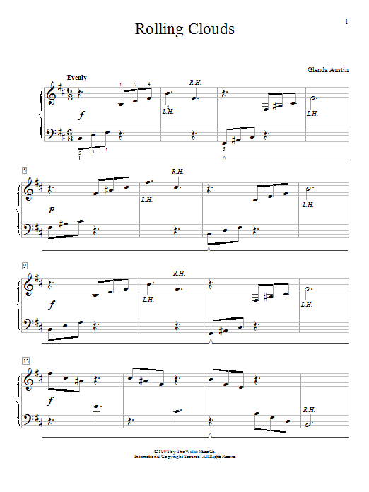 Glenda Austin Rolling Clouds sheet music notes and chords. Download Printable PDF.