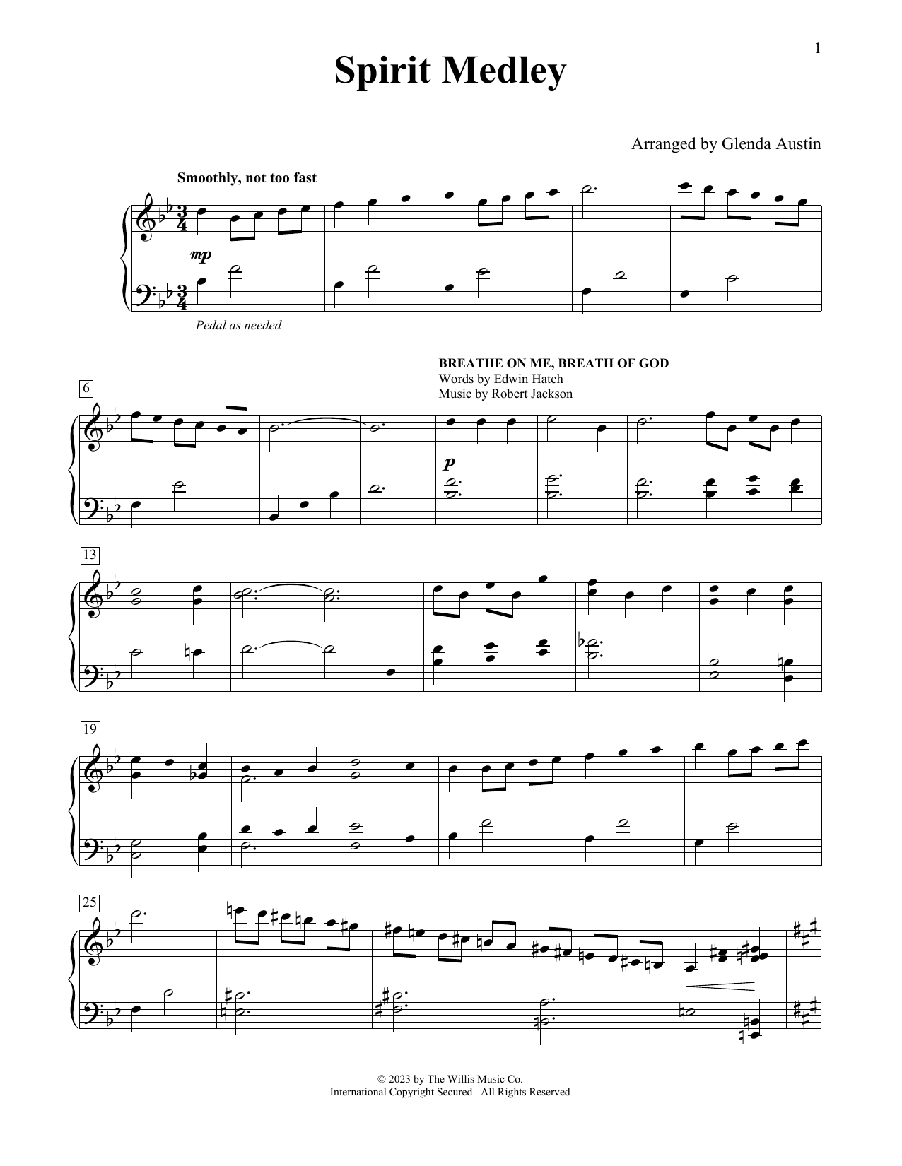 Glenda Austin Spirit Medley sheet music notes and chords. Download Printable PDF.