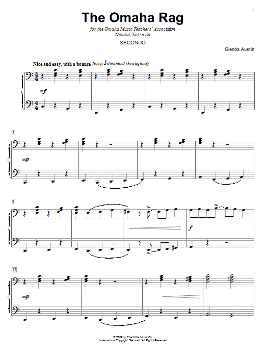 Glenda Austin The Omaha Rag sheet music notes and chords. Download Printable PDF.