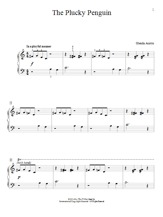 Glenda Austin The Plucky Penguin sheet music notes and chords. Download Printable PDF.