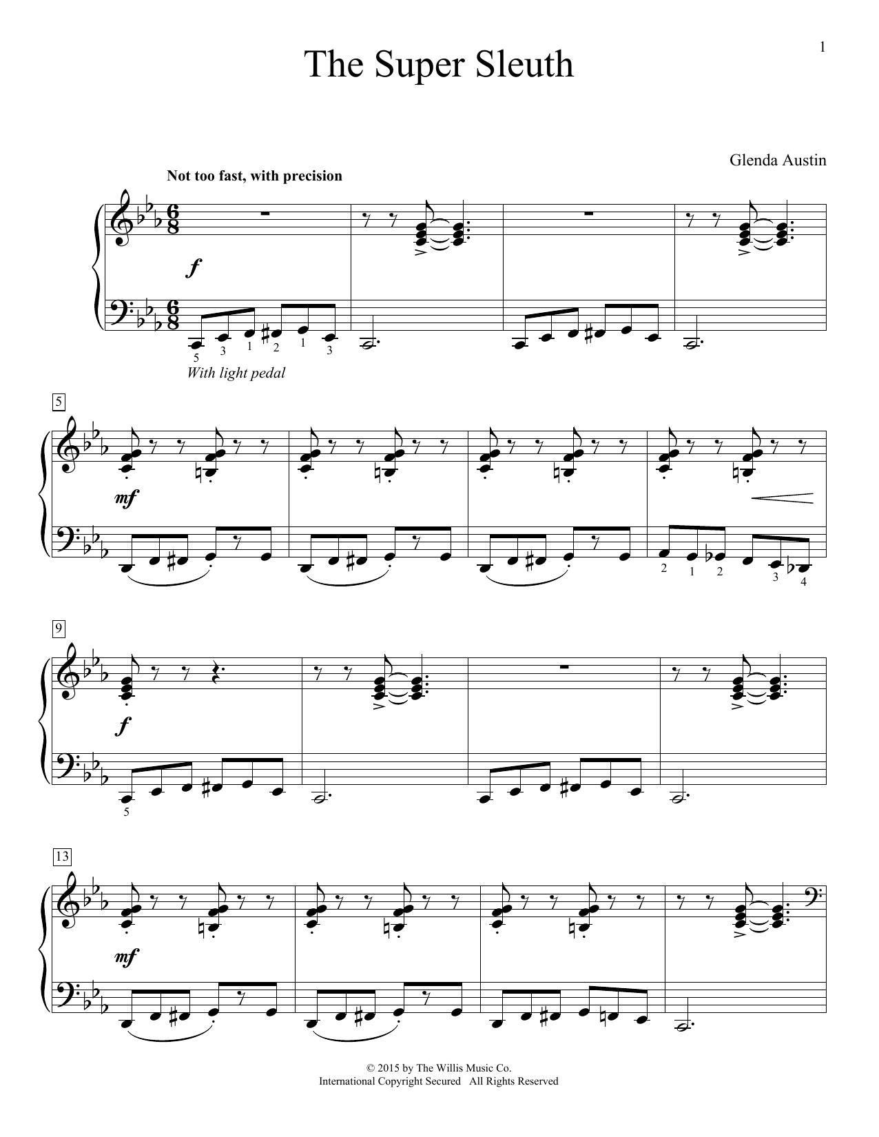 Glenda Austin The Super Sleuth sheet music notes and chords. Download Printable PDF.