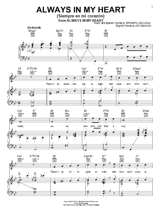 Glenn Miller Always In My Heart Siempre En Mi Corazon Sheet Music Pdf Notes Chords Latin Score Guitar Chords Lyrics Download Printable Sku 85020