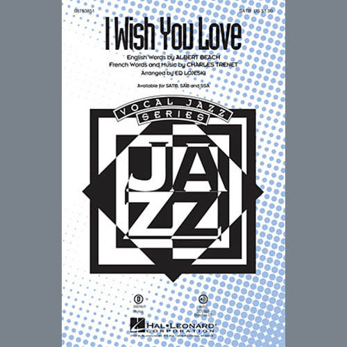 I Wish You Love (arr. Ed Lojeski) cover image