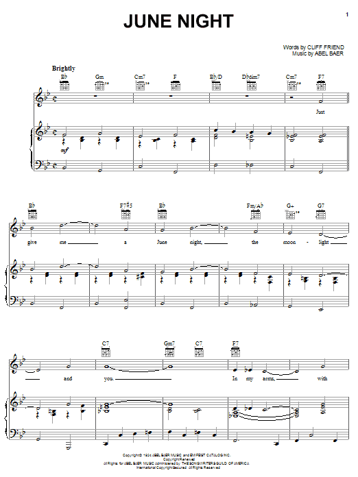 Gloria Lynne June Night sheet music notes and chords. Download Printable PDF.