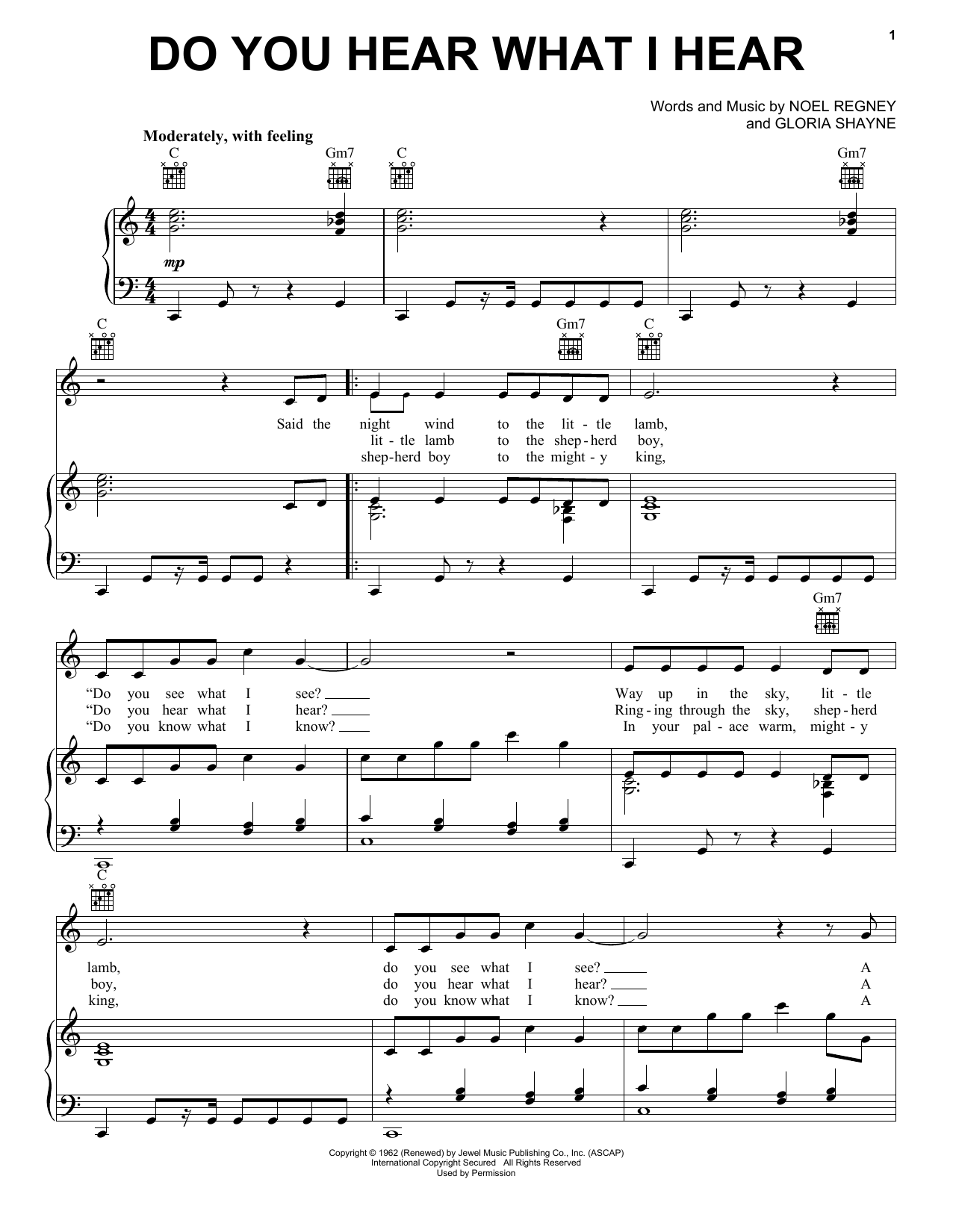 Gloria Shayne Do You Hear What I Hear sheet music notes and chords. Download Printable PDF.