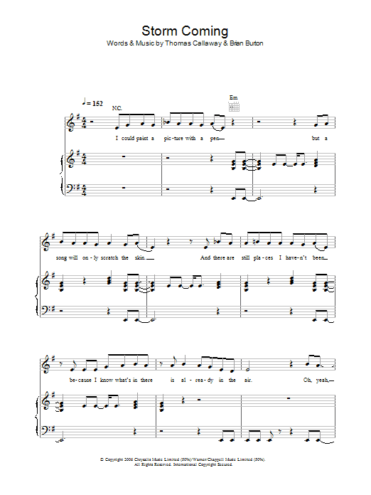 Gnarls Barkley Storm Coming sheet music notes and chords. Download Printable PDF.