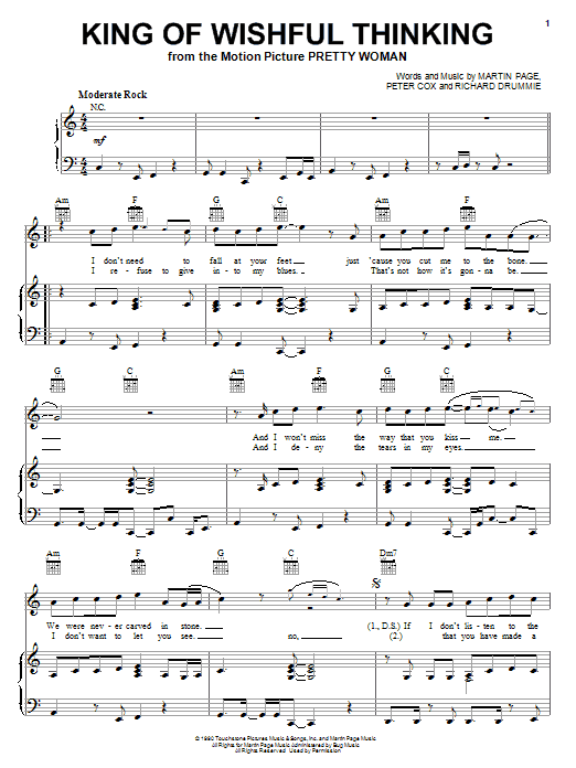 Download Go West "King Of Wishful Thinking" Sheet Music & PDF Chords