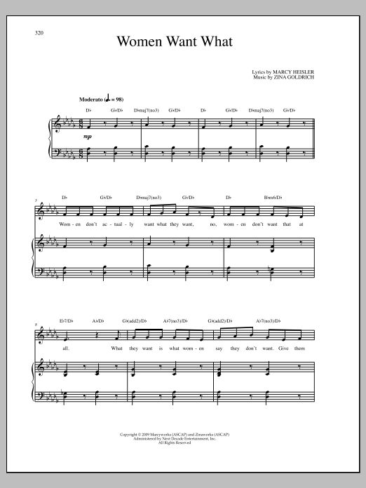 Goldrich & Heisler Women Want What sheet music notes and chords. Download Printable PDF.