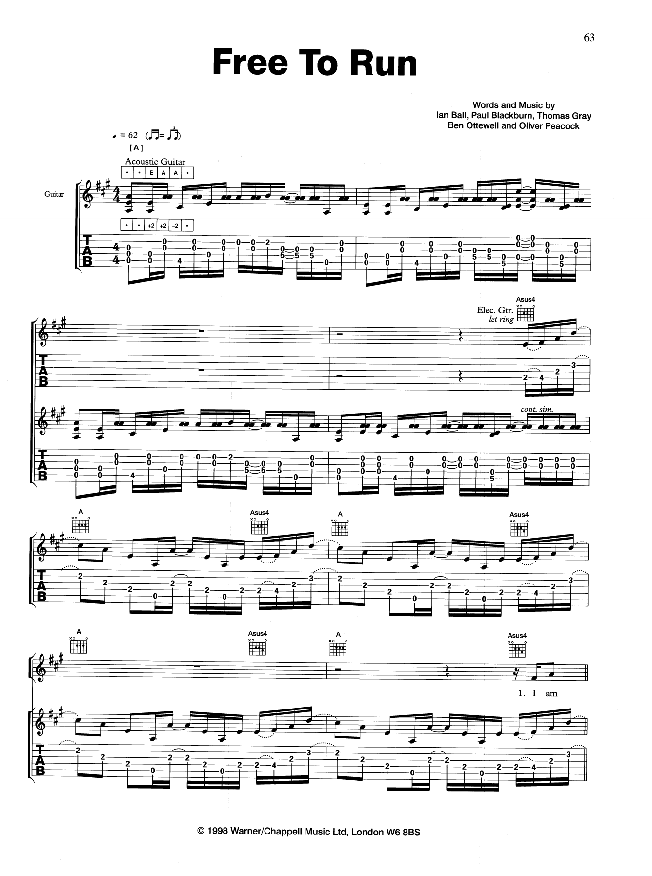 Gomez Free To Run sheet music notes and chords. Download Printable PDF.