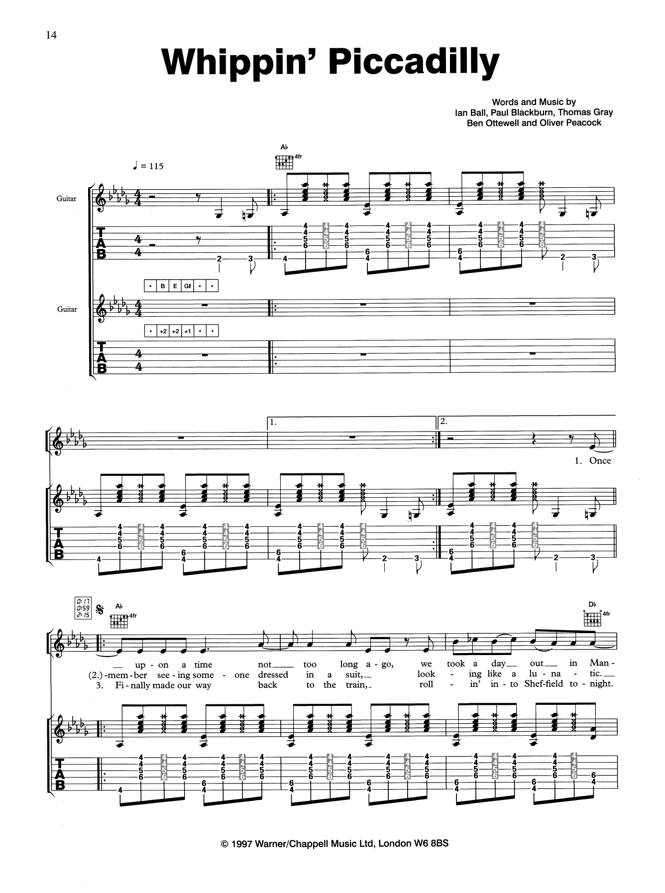 Gomez Whippin' Piccadilly sheet music notes and chords. Download Printable PDF.