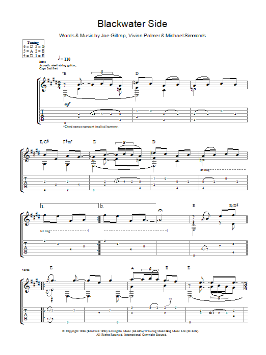 Gordon Giltrap Blackwater Side sheet music notes and chords. Download Printable PDF.