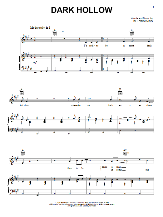 Grateful Dead Dark Hollow sheet music notes and chords. Download Printable PDF.