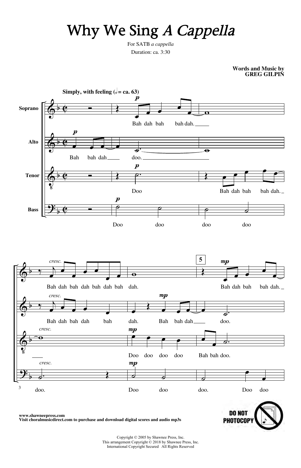 Greg Gilpin Why We Sing sheet music notes and chords. Download Printable PDF.